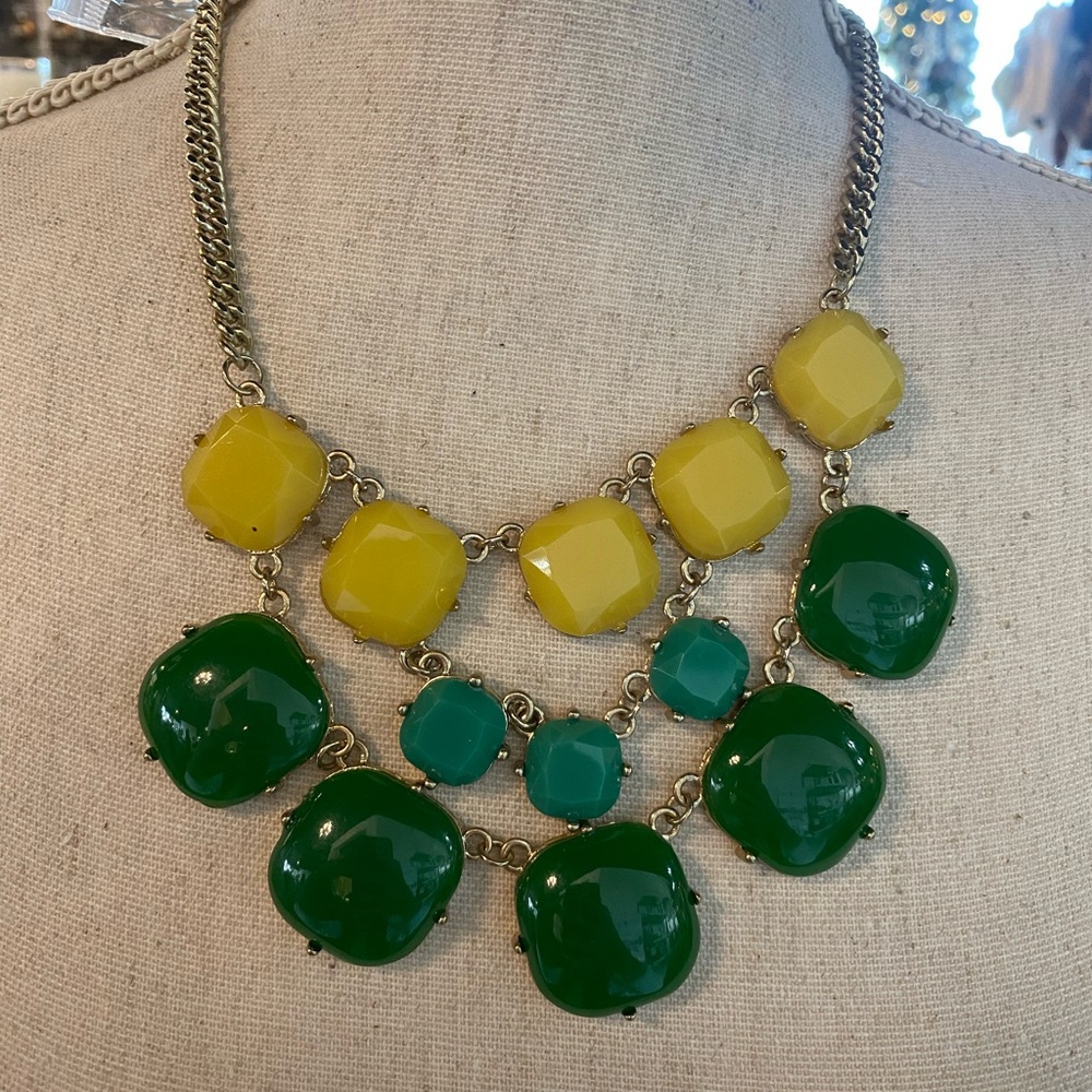 Green & Yellow Jeweled Necklace